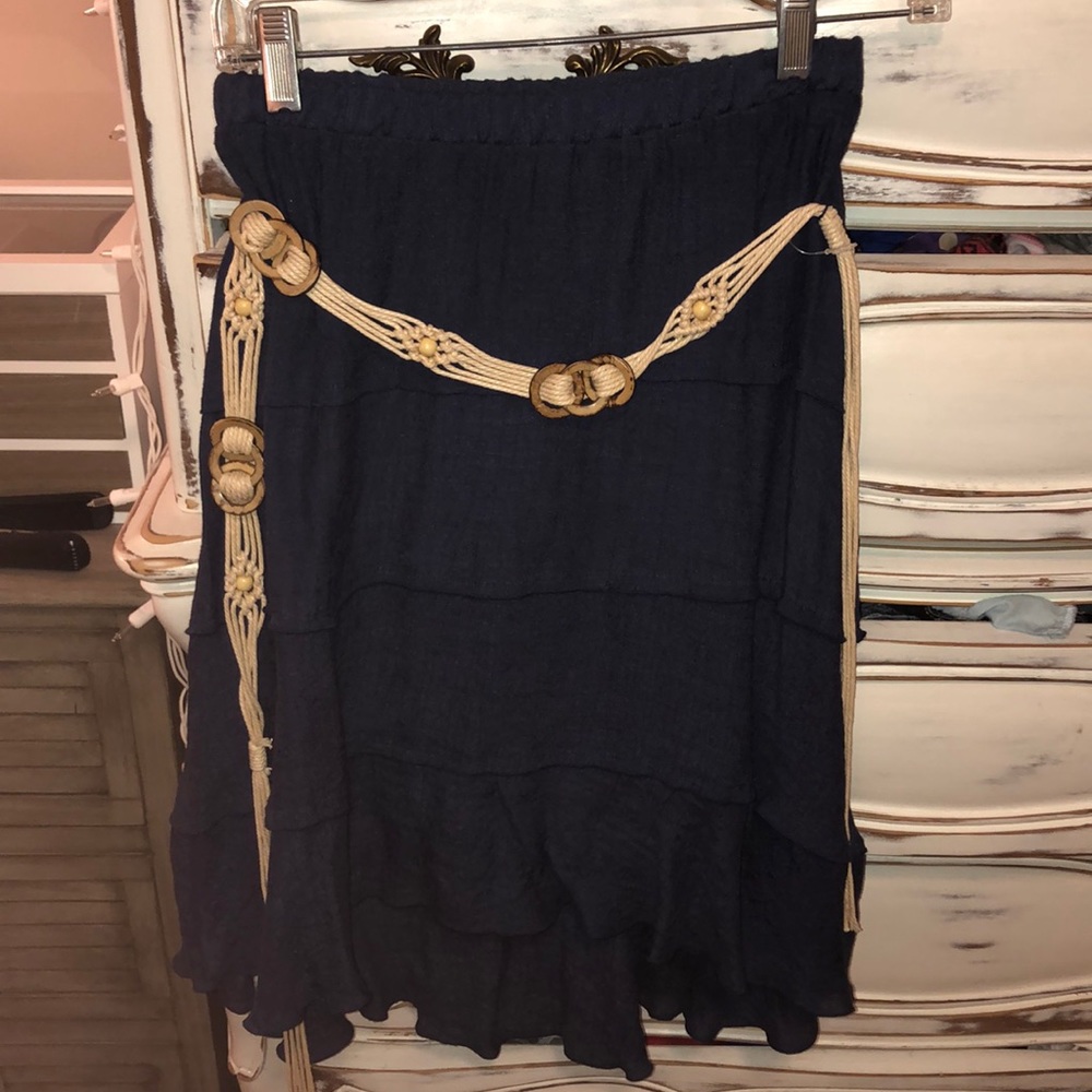 flowy blue skirt